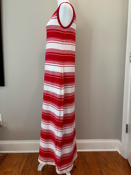 Talbots Sleeveless Cotton Maxi Dress w/Pockets Womens Small Red/White *LIKE NEW* - Picture 4 of 9